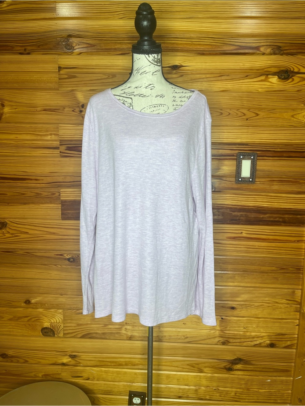 J. Crew Lilac Long Sleeve Scoop Neck Top SZ 2X
